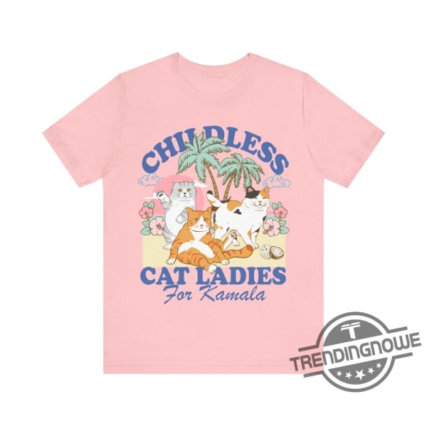 Vintage Childless Cat Lady Shirt Coconut Tree Harris 47 Shirt Childless Cat Lady Kamala T Shirt 2024 Vote Blue Shirt trendingnowe 4