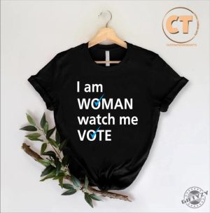 I Am Woman Watch Me Vote Shirt Womens Vote Blue Tshirt Democrat Liberals Gift Support Biden Hoodie Anti Trump Sweatshirt 2024 Election Day Shirt giftyzy 3