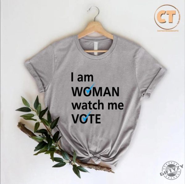 I Am Woman Watch Me Vote Shirt Womens Vote Blue Tshirt Democrat Liberals Gift Support Biden Hoodie Anti Trump Sweatshirt 2024 Election Day Shirt giftyzy 4