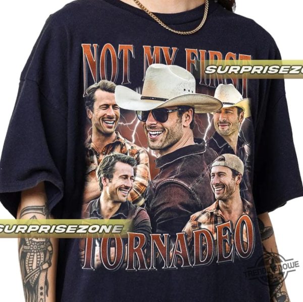 Not My First Tornadeo Shirt If You Feel It Chase It Shirt Glen Powell As Tyler Owens Twisters Unisex Short Sleeve Tee trendingnowe 3