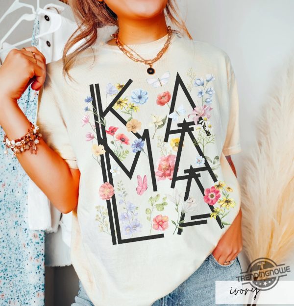 Botanical Kamala Shirt Patriotic Cottagecore Kamala Harris Voting 2024 Presidential Election Tee Artsy Floral Politics Tee trendingnowe 3