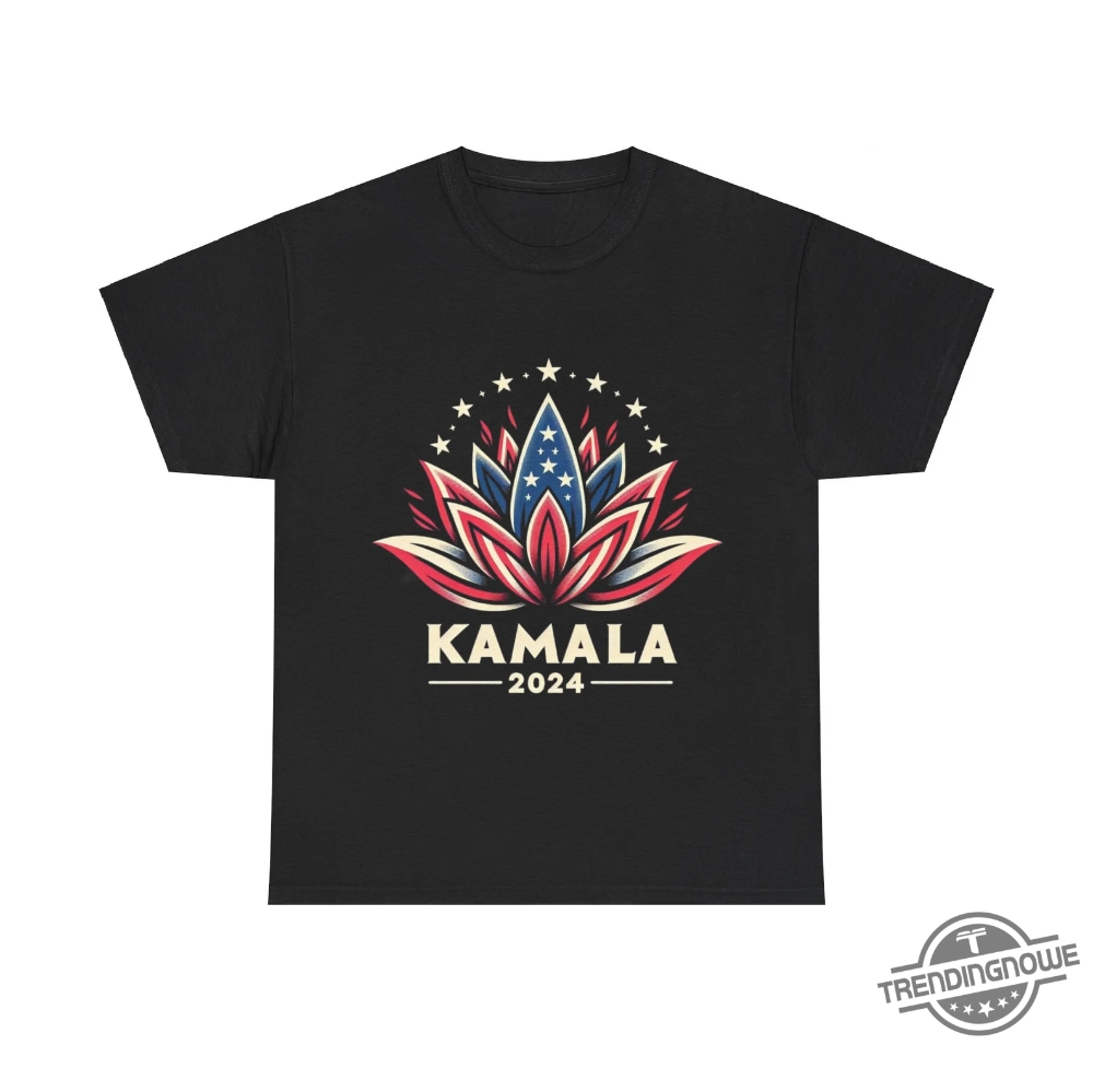 Kamala Harris 2024 Shirt Lotus Symbolism Presidential Campaign Unisex Tee Madam President Kamala Harris 2024 Shirt