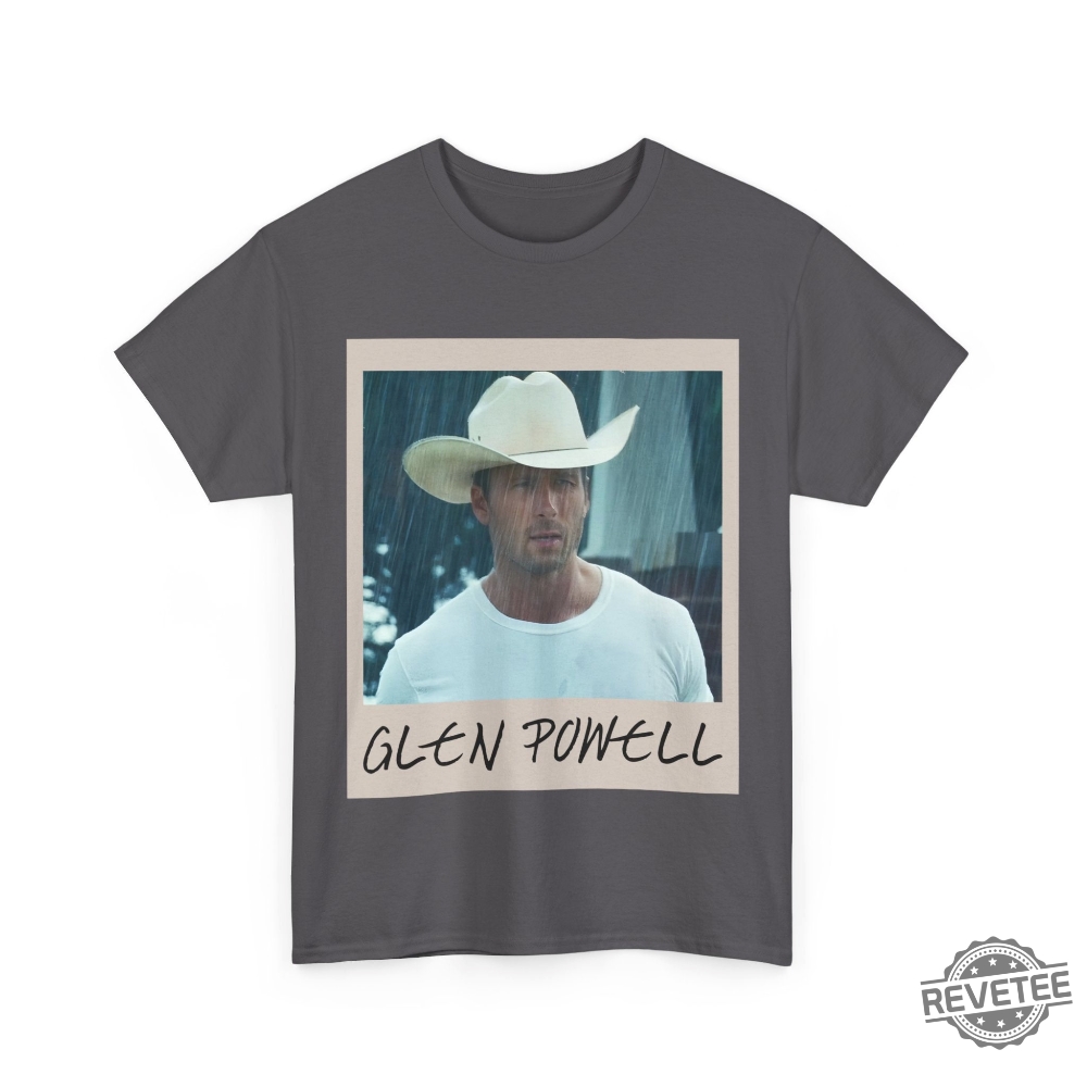 Glen Powell Cowboy Retro Photo Style Tee Glen Powell Twisters Shirt