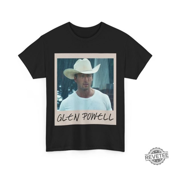 Glen Powell Cowboy Retro Photo Style Tee Glen Powell Twisters Shirt revetee 3