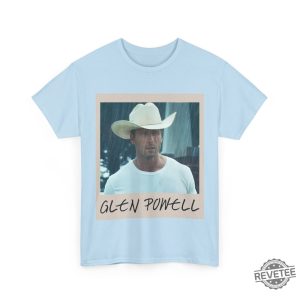 Glen Powell Cowboy Retro Photo Style Tee Glen Powell Twisters Shirt revetee 4