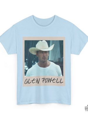 Glen Powell Cowboy Retro Photo Style Tee Glen Powell Twisters Shirt revetee 4