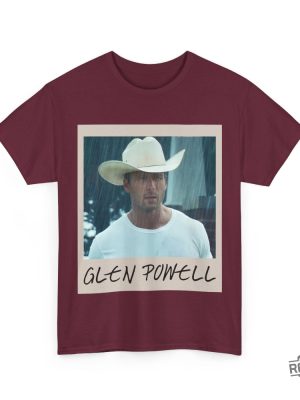 Glen Powell Cowboy Retro Photo Style Tee Glen Powell Twisters Shirt revetee 5