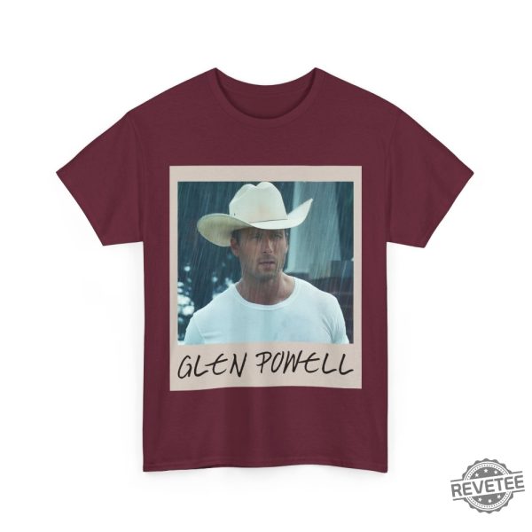 Glen Powell Cowboy Retro Photo Style Tee Glen Powell Twisters Shirt revetee 5