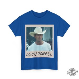 Glen Powell Cowboy Retro Photo Style Tee Glen Powell Twisters Shirt revetee 8