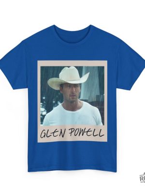 Glen Powell Cowboy Retro Photo Style Tee Glen Powell Twisters Shirt revetee 8