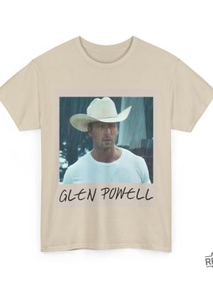 Glen Powell Cowboy Retro Photo Style Tee Glen Powell Twisters Shirt revetee 9