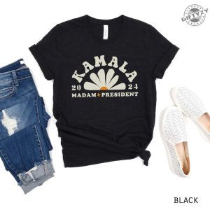 Kamala Harris 2024 Madam President Shirt Feminist Kamala Tshirt Vote Harris Cool Hoodie Trendy Retro Daisy Election Sweatshirt Mens Womens Shirt giftyzy 6