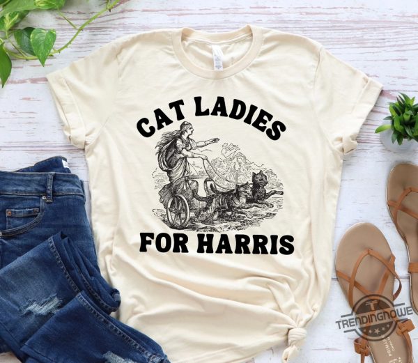 Childless Cat Lady Tee Shirt Kamala Harris Cat Lady T Shirt 2024 Presidential Race Vote Blue Madam President Kamal Shirt trendingnowe 1