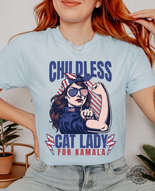 Childless Cat Lady Kamala Shirt Kamala Harris Shirt Women Vote Shirt Childless Cat Lady T Shirt revetee 1