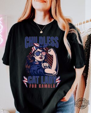 Childless Cat Lady Kamala Shirt Kamala Harris Shirt Women Vote Shirt Childless Cat Lady T Shirt revetee 2