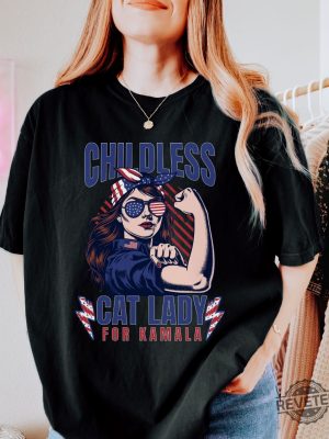 Childless Cat Lady Kamala Shirt Kamala Harris Shirt Women Vote Shirt Childless Cat Lady T Shirt revetee 2