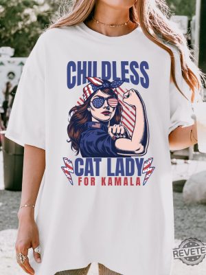 Childless Cat Lady Kamala Shirt Kamala Harris Shirt Women Vote Shirt Childless Cat Lady T Shirt revetee 4