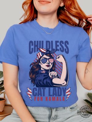 Childless Cat Lady Kamala Shirt Kamala Harris Shirt Women Vote Shirt Childless Cat Lady T Shirt revetee 5