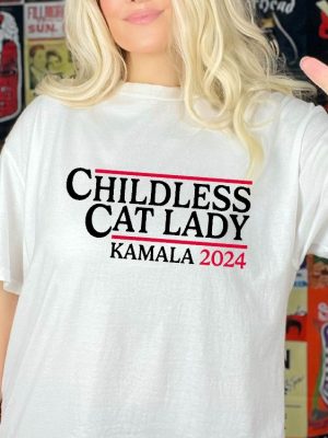 Childless Cat Lady For Kamala 2024 Shirt Kamala Harris Shirt Women Vote Shirt Childless Cat Lady T Shirt revetee 3