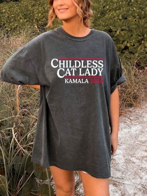 Childless Cat Lady For Kamala 2024 Shirt Kamala Harris Shirt Women Vote Shirt Childless Cat Lady T Shirt revetee 4