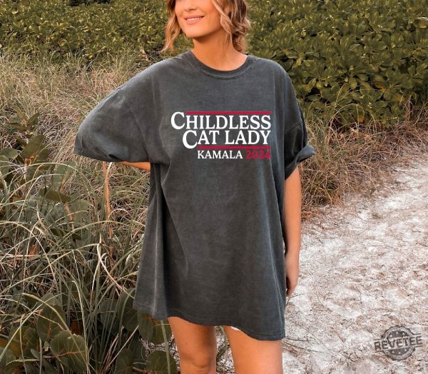 Childless Cat Lady For Kamala 2024 Shirt Kamala Harris Shirt Women Vote Shirt Childless Cat Lady T Shirt revetee 4