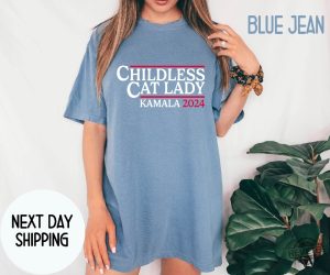 Childless Cat Lady For Kamala 2024 Shirt Kamala Harris Shirt Women Vote Shirt Childless Cat Lady T Shirt revetee 5