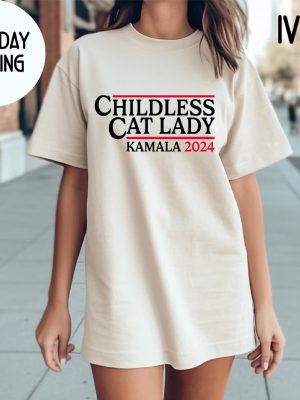 Childless Cat Lady For Kamala 2024 Shirt Kamala Harris Shirt Women Vote Shirt Childless Cat Lady T Shirt revetee 6