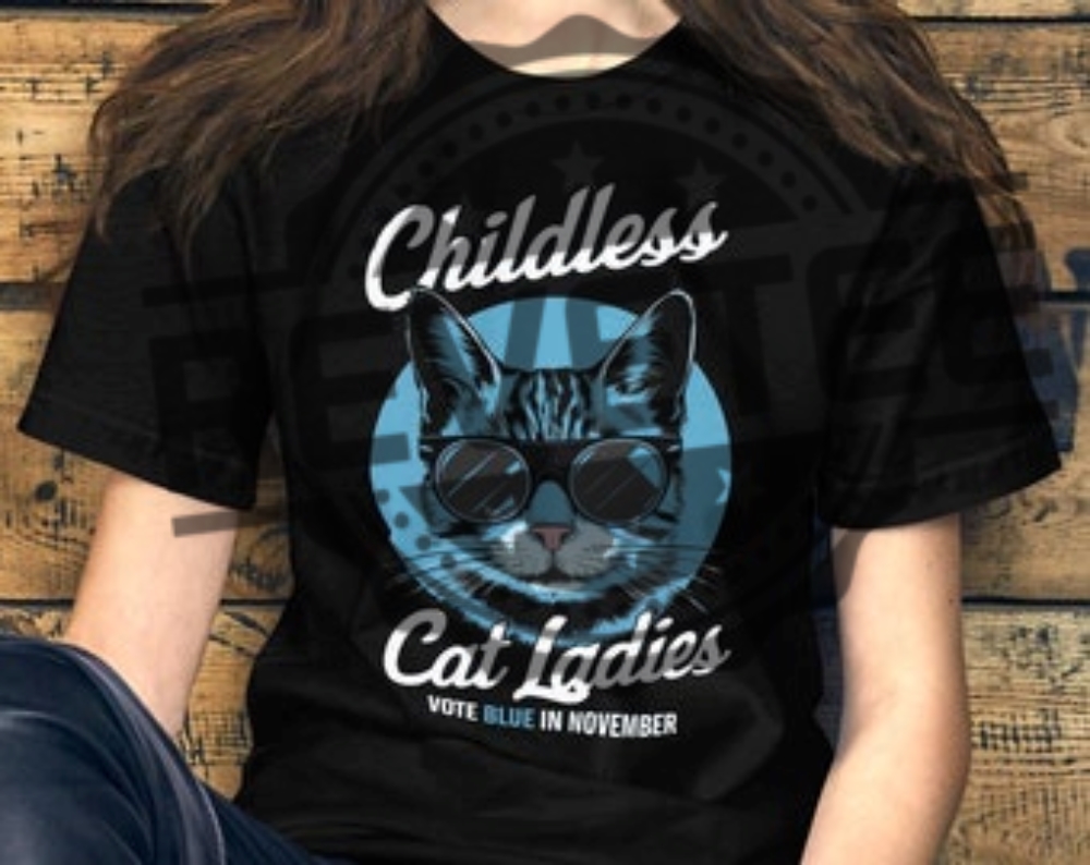 Childless Cat Lady Kamala Harris V Neck Tee Vote Kamala T Shirt Political Shirt Childless Cat Lady T Shirt