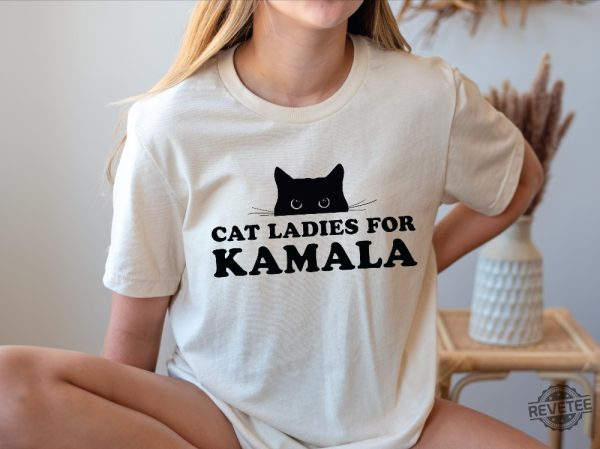 Cat Ladies For Kamala T Shirt Childless Cat Lady Shirt Elect Kamala Harris Childless Cat Lady T Shirt revetee 5