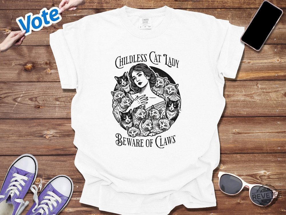 Childless Cat Lady Shirt Beware Of Claws Shirt Vintage Cat Lady Shirt Childless Cat Lady T Shirt