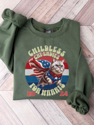 This Childless Cat Lady Is Voting Kamala Harris Shirt Funny Election 2024 Shirt Childless Cat Lady T Shirt revetee 2