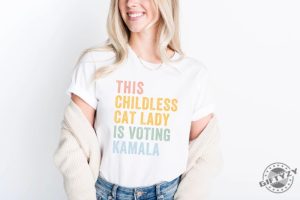 Childless Cat Lady For Kamala Tshirt Childless Cat Ladies Is Voting Coconut Tree Hoodie Vote Blue Sweatshirt 2024 Election Voting Shirt giftyzy 3