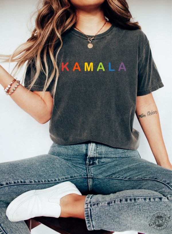 Kamala Harris 2024 Shirt Rainbow Flag Gay Pride Sweatshirt Lgbt Democrat Tshirt 2024 Election Democrats Hoodie Kamala Harris Politics Shirt giftyzy 1