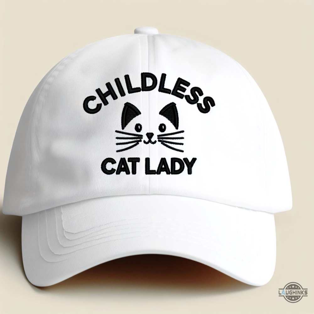 Childless Cat Lady Kamala Harris Embroidered Baseball Hat 2024