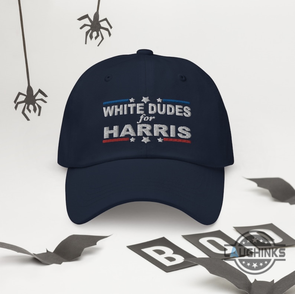 White Dudes For Harris Hat Kamala Harris 2024 Embroidered Baseball Cap