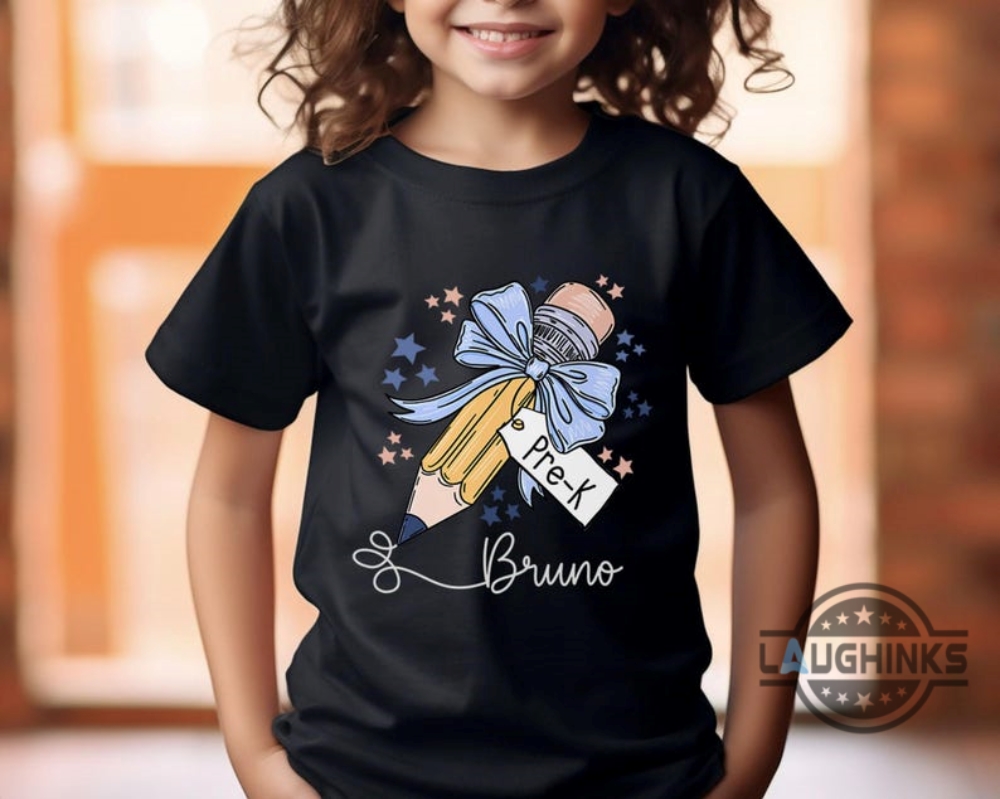 Custom Name First Day Of Kindergarten Shirt For Boy And Girl Back To School Gift Ideas