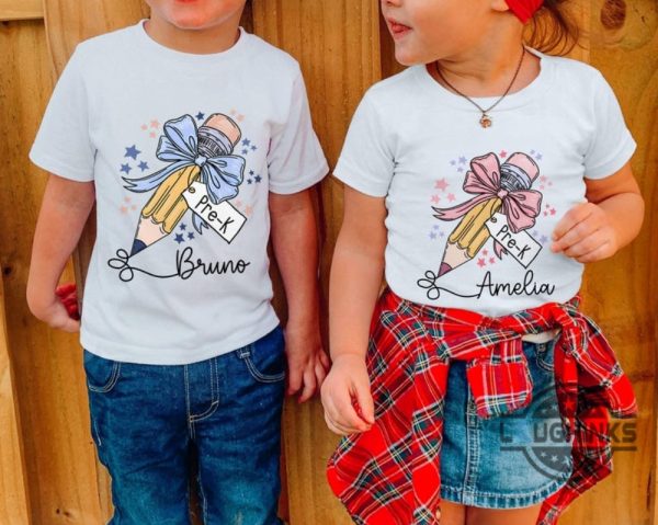 custom name first day of kindergarten shirt for boy and girl back to school gift ideas laughinks 8