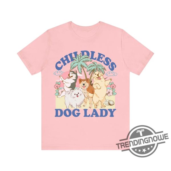 Childless Dog Lady Tee Childless Dog Ladies Is Voting T Shirt Coconut Tree Tee Vote Blue Shirt 2024 Election Voting Shirt trendingnowe 3