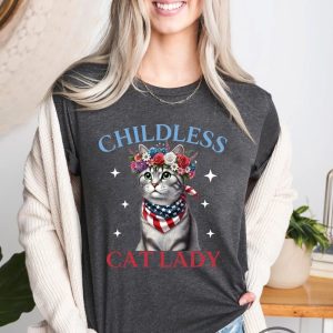 Childless Cat Lady For Kamala Shirt Childless Cat Ladies Is Voting Tee Coconut Tree Vote Blue Shirt 2024 Election Shirts trendingnowe 2