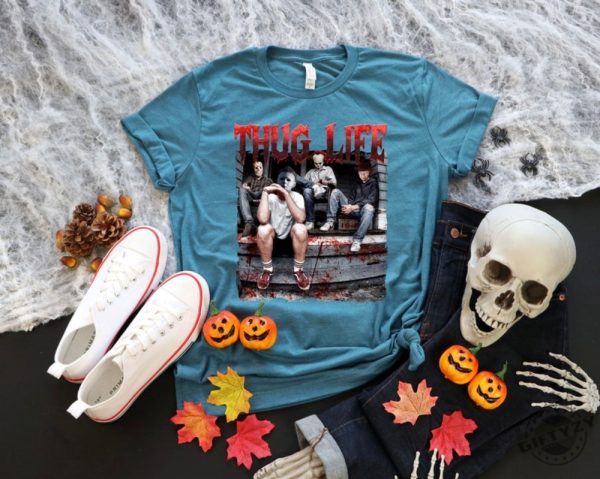 Thug Life Horror Movie Shirt Halloween Scary Movies Sweatshirt Funny Horror Killers Tshirt Michael Myers Jason Voorhees Hoodie Freddy Krueger Shirt giftyzy 4