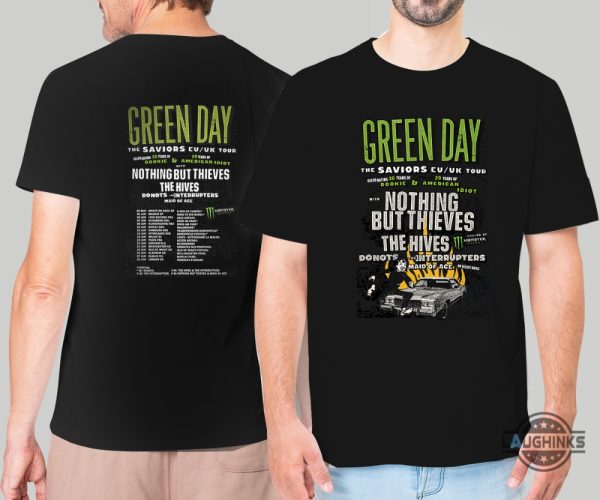 green day the saviors tour 2024 t shirt sweatshirt hoodie vintage green day dookie t shirt concert fueled by monster energy laughinks 1