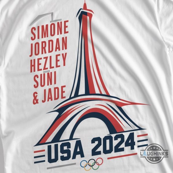 team usa shirt 2024 jordan hezley suni and jade simone biles olympics gymnastics shirts laughinks 1