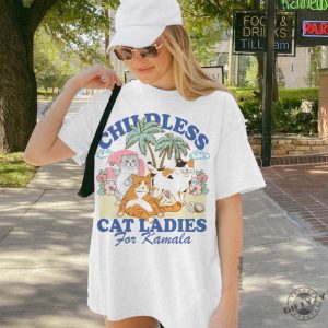 Childless Cat Lady For Kamala Shirt Childless Cat Lady For Harris Tshirt Kamala Coconut Tree Hoodie Suffragette Social Democrat Sweatshirt Vote Blue Shirt giftyzy 2