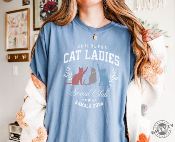 Childless Cat Lady Kamala Shirt Kamala Harris President 2024 Sweatshirt Girl Power Hoodie Democrat Tshirt Equal Rights Election 2024 Shirt giftyzy 2