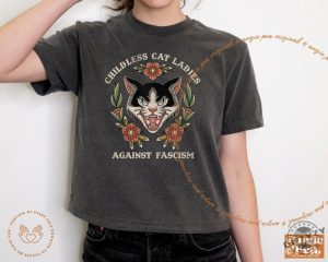 Childless Cat Ladies Against Fascism Feminist Shirt giftyzy 2