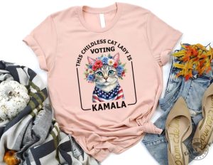 Kamala Harris President 2024 Shirt Childless Cat Lady Sweatshirt Kamala Rally Tshirt Equal Rights Election 2024 Hoodie Unisex Madam President Shirt giftyzy 3