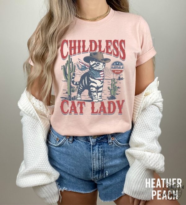 Childless Cat Lady For Kamala Shirt Childless Cat Ladies Is Voting Hoodie Coconut Tree Tshirt Vote Blue Sweatshirt 2024 Election Voting Shirt giftyzy 2