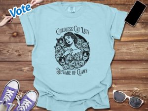 Childless Cat Lady Tshirt Beware Of Claws Hoodie Vintage Cat Lady Sweatshirt Feminist Shirt giftyzy 3