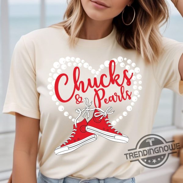 Chucks And Pearls Shirt Madam President 2024 T Shirt Kamala Harris Shirt President Kamala Harris Shirt Madam President Tee trendingnowe 1