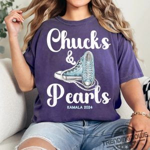 Chucks And Pearls Shirt Election 2024 Tshirt Kamala Harris T Shirt Feminist Tee Single Cat Lady Shirt I Am Speaking Tee trendingnowe 2